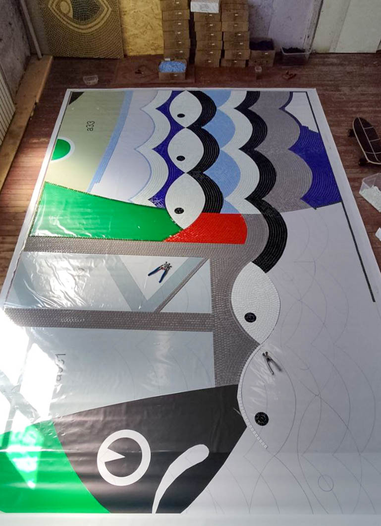 Мозаика на Киевскую, 137 в процессе