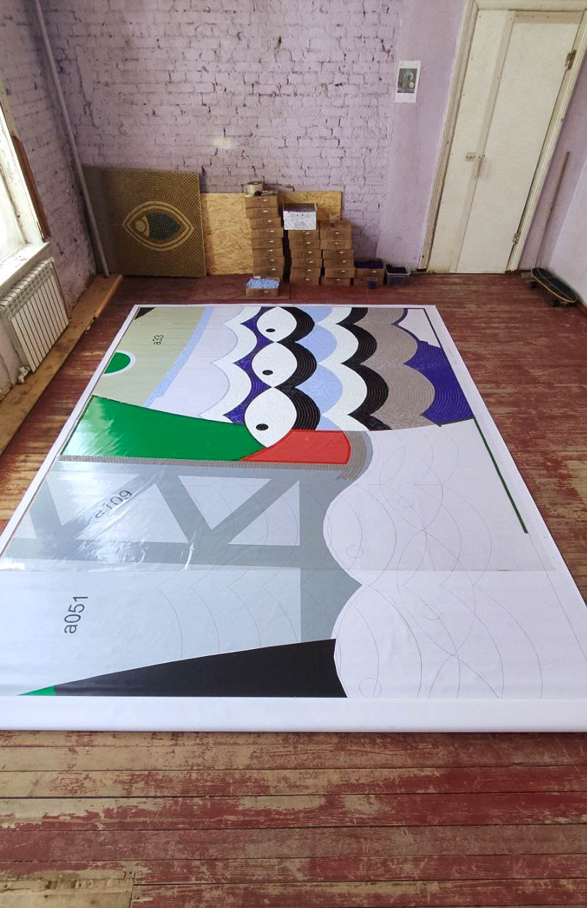 Мозаика на Киевскую, 137 в процессе